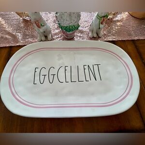 Rae Dunn White Easter Decoration Artisan Platter Bunny Egg